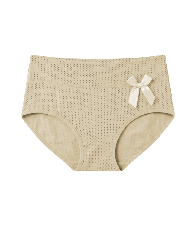 Fine Woman 5-Pack Katoenen Dames Slips met Strikje - Naturel