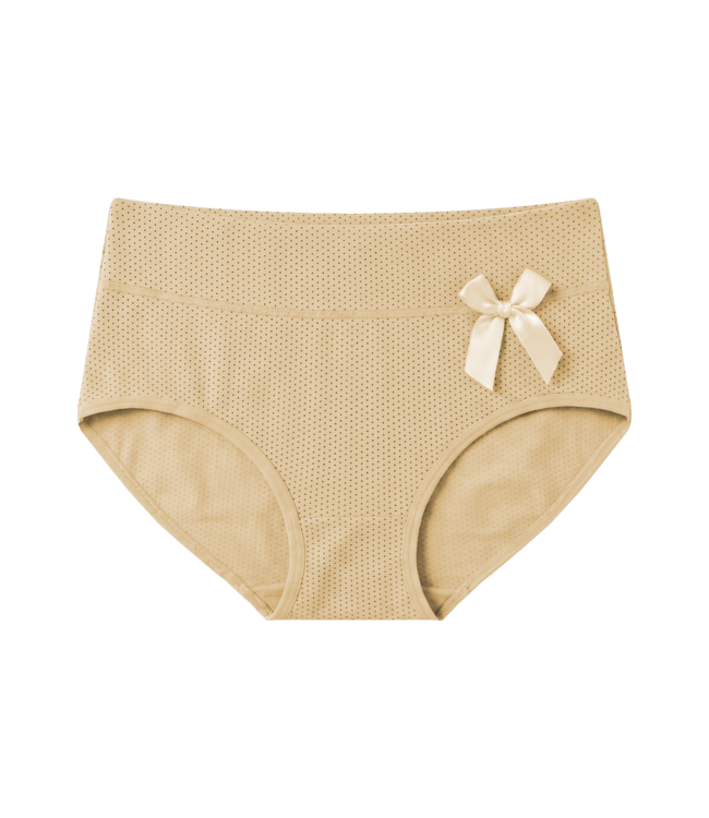 Fine Woman 5-Pack Katoenen Dames Slips met Strikje - Naturel