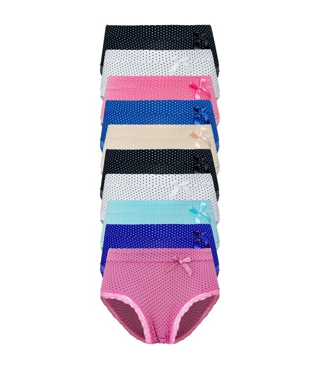 Fine Woman 10-Pack Taille Slips Grote Maten – Stipjes & Strikje