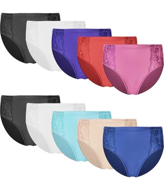 Fine Woman 10-Pack Taille Slips Grote Maten – Kanten Zijkanten