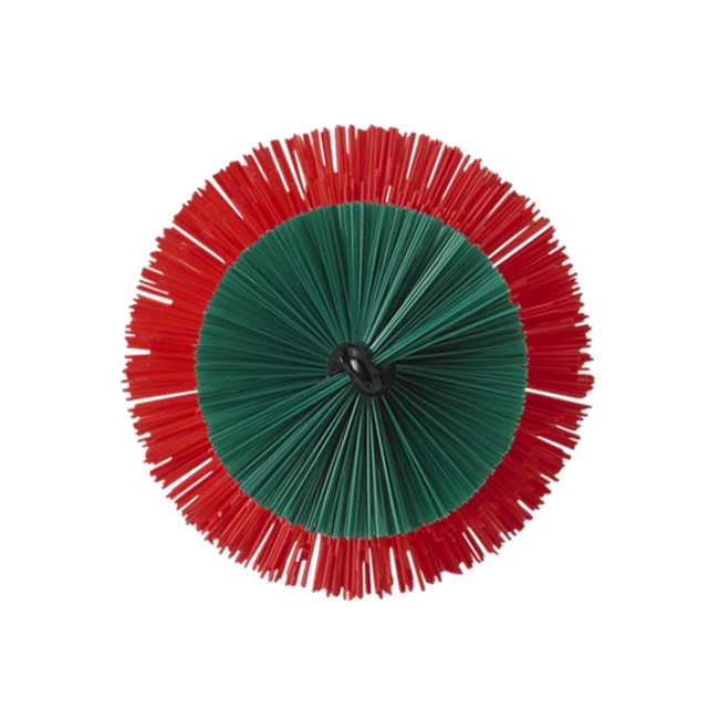 Velgenborstel 33 cm, rood/groen
