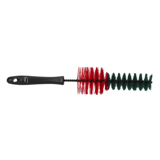 Velgenborstel 33 cm, rood/groen