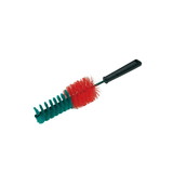 Velgenborstel 33 cm, rood/groen
