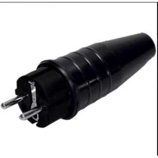 Rubber stekker 16A/250V 2P+penaarde