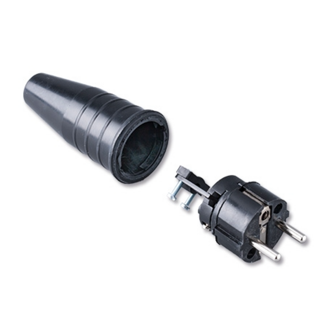 Rubber stekker 16A/250V 2P+penaarde