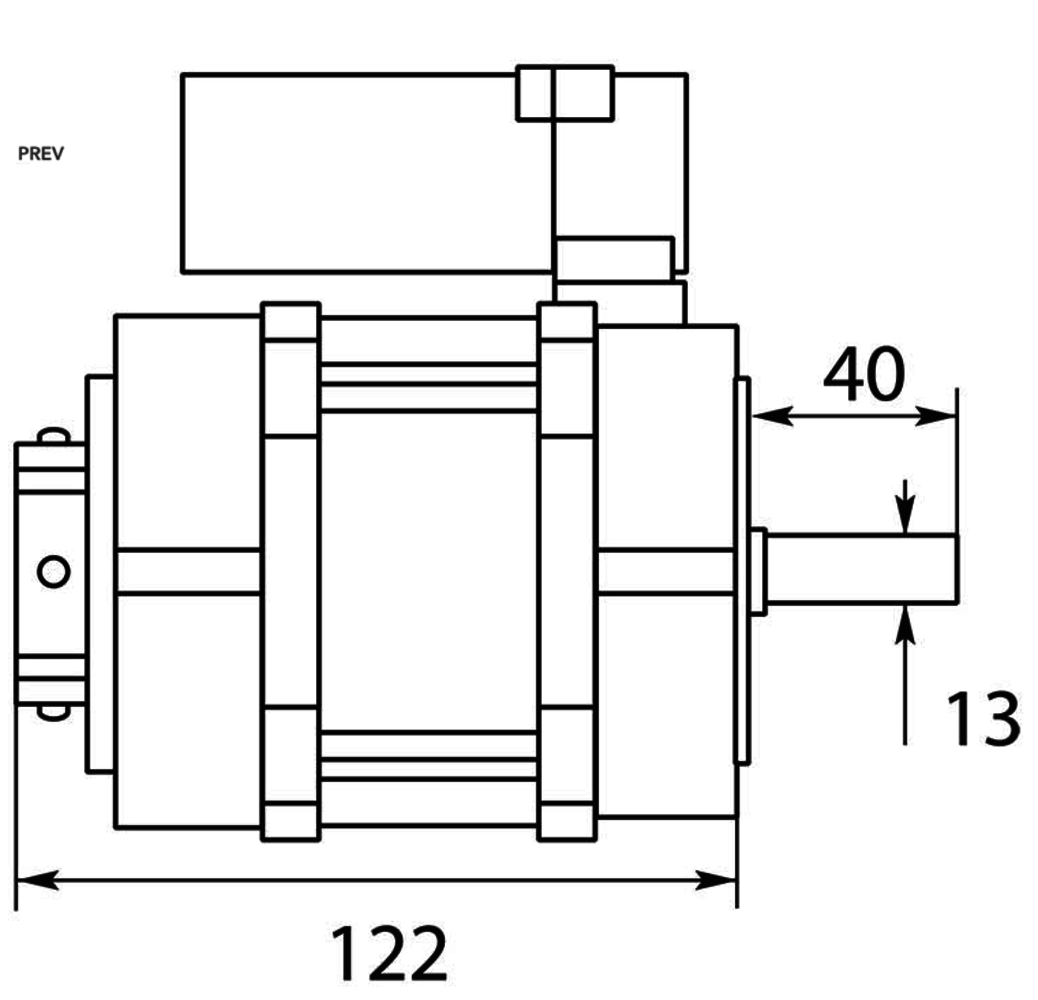 Brandermotor, 150 W Brandermotor, 150 W