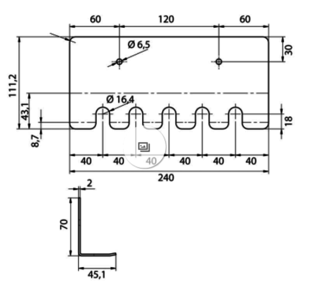 Lanshouder met 5 plaatsen Lanshouder met 5 plaatsen