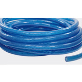 Geweven slang 9x3, blauw, per meter, chemiebestendig