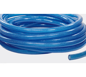 Geweven slang 9x3, blauw, per meter, chemiebestendig Geweven slang 9x3, blauw, per meter, chemiebestendig