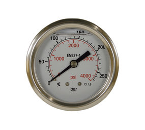 Manometer, 1/4" AG, 0 - 400 bar, 50 mm Manometer, 1/4" AG, 0 - 400 bar, 50 mm