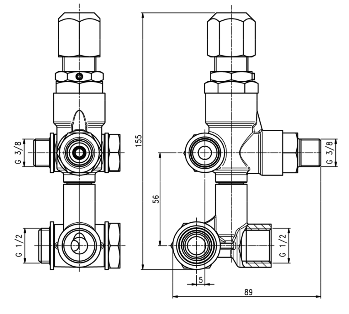 Hawk Drukregelaar VBT, G1/2" IG - G3/8" IG Hawk Drukregelaar VBT, G1/2" IG - G3/8" IG