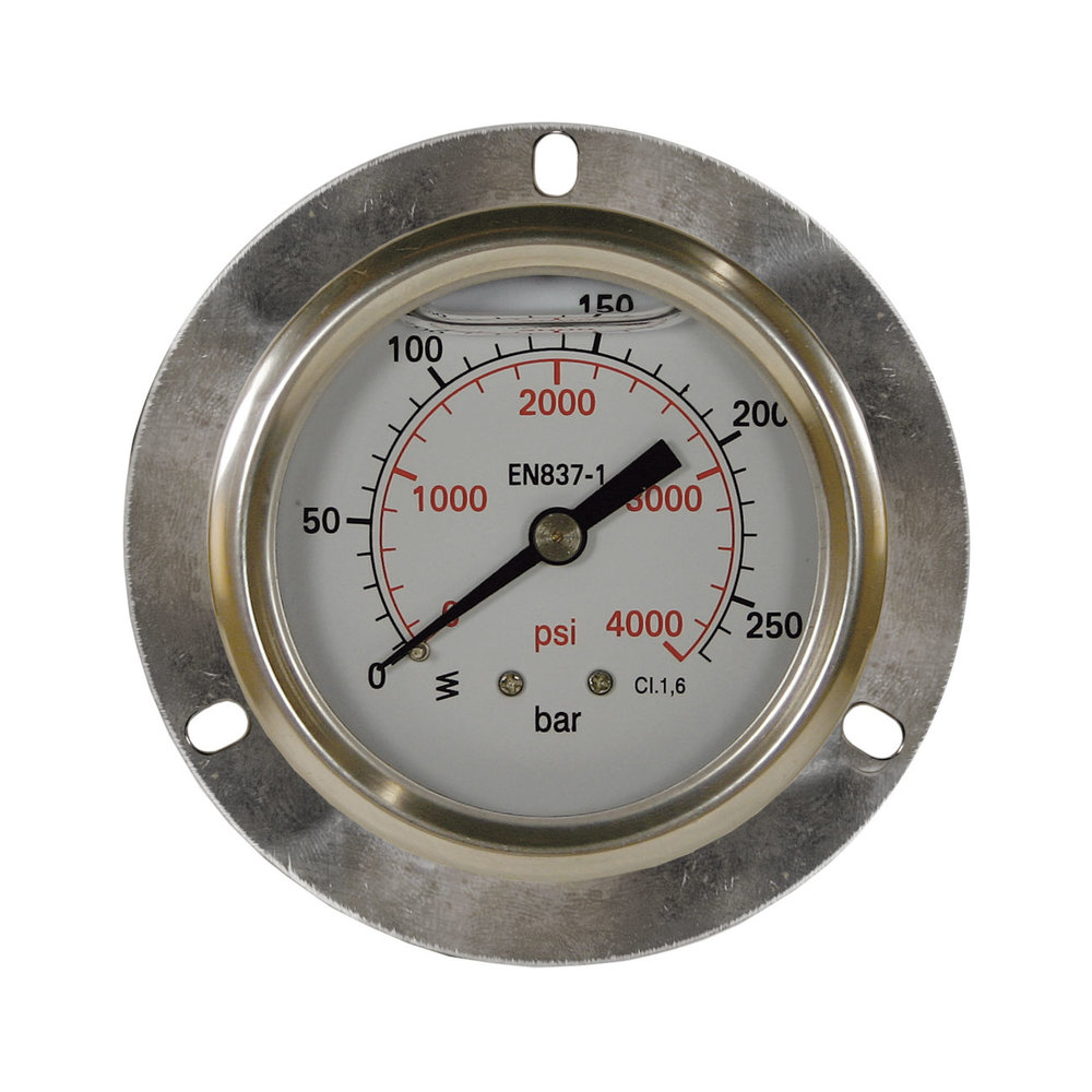 Installatie manometer, 1/4" AG, 0 - 250 bar, 63 mm