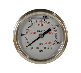 Manometer, 1/4" AG, 0 - 160 bar, 63 mm Manometer, 1/4" AG, 0 - 160 bar, 63 mm