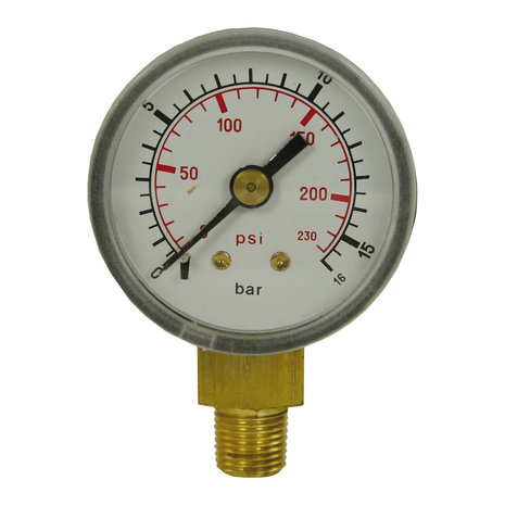 Manometer, 1/8" AG, 0 - 16 bar, 40 mm Manometer, 1/8" AG, 0 - 16 bar, 40 mm