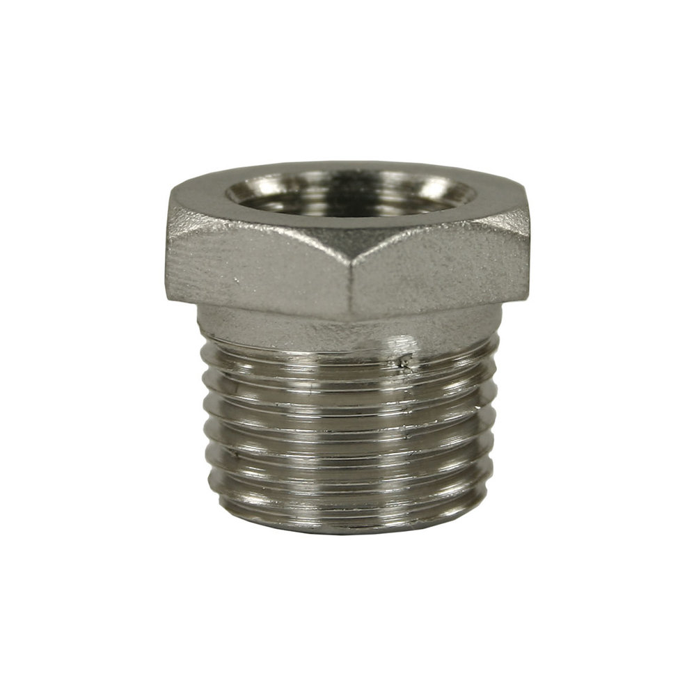 Reductie nippel, 3/8" IG - 1/2" AG, 500 bar Reductie nippel, 3/8" IG - 1/2" AG, 500 bar