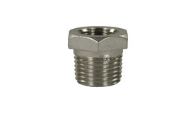 Reductie nippel, 3/8" IG - 1/2" AG, 500 bar Reductie nippel, 3/8" IG - 1/2" AG, 500 bar