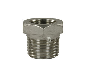 Reductie nippel, 3/8" IG - 1/2" AG, 500 bar Reductie nippel, 3/8" IG - 1/2" AG, 500 bar