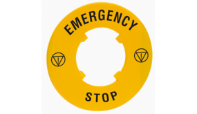 Label "Emergency stop",  D= 60 mm Label "Emergency stop",  D= 60 mm