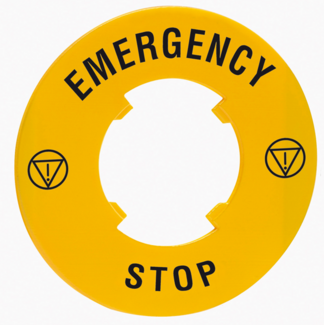 Label "Emergency stop",  D= 60 mm
