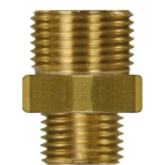 Dubbel nippel, 1/8" AG - 1/4" AG, 400 bar