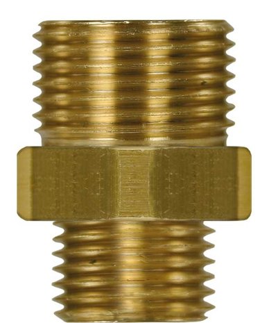 Dubbel nippel, 1/8" AG - 1/4" AG, 400 bar Dubbel nippel, 1/8" AG - 1/4" AG, 400 bar