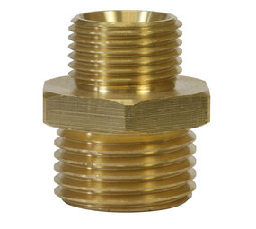 Dubbel nippel, 3/8" AG - 1/2" AG, 400 bar