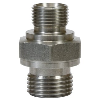 Dubbel nippel, 3/8" AG - 1/2" AG, 500 bar