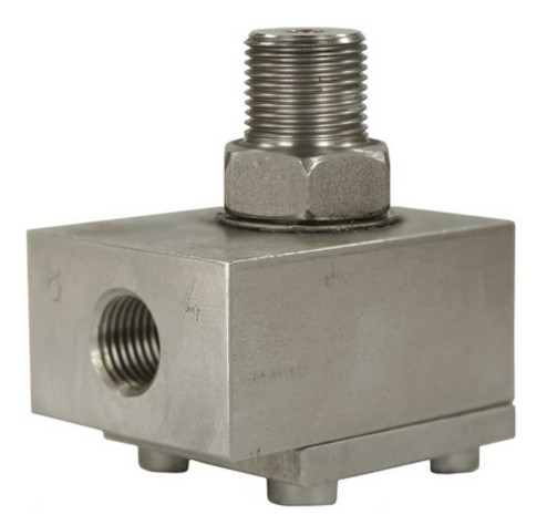 Zwenkkoppeling 3/8" AG : 1/4" IG 600 bar Zwenkkoppeling 3/8" AG : 1/4" IG 600 bar