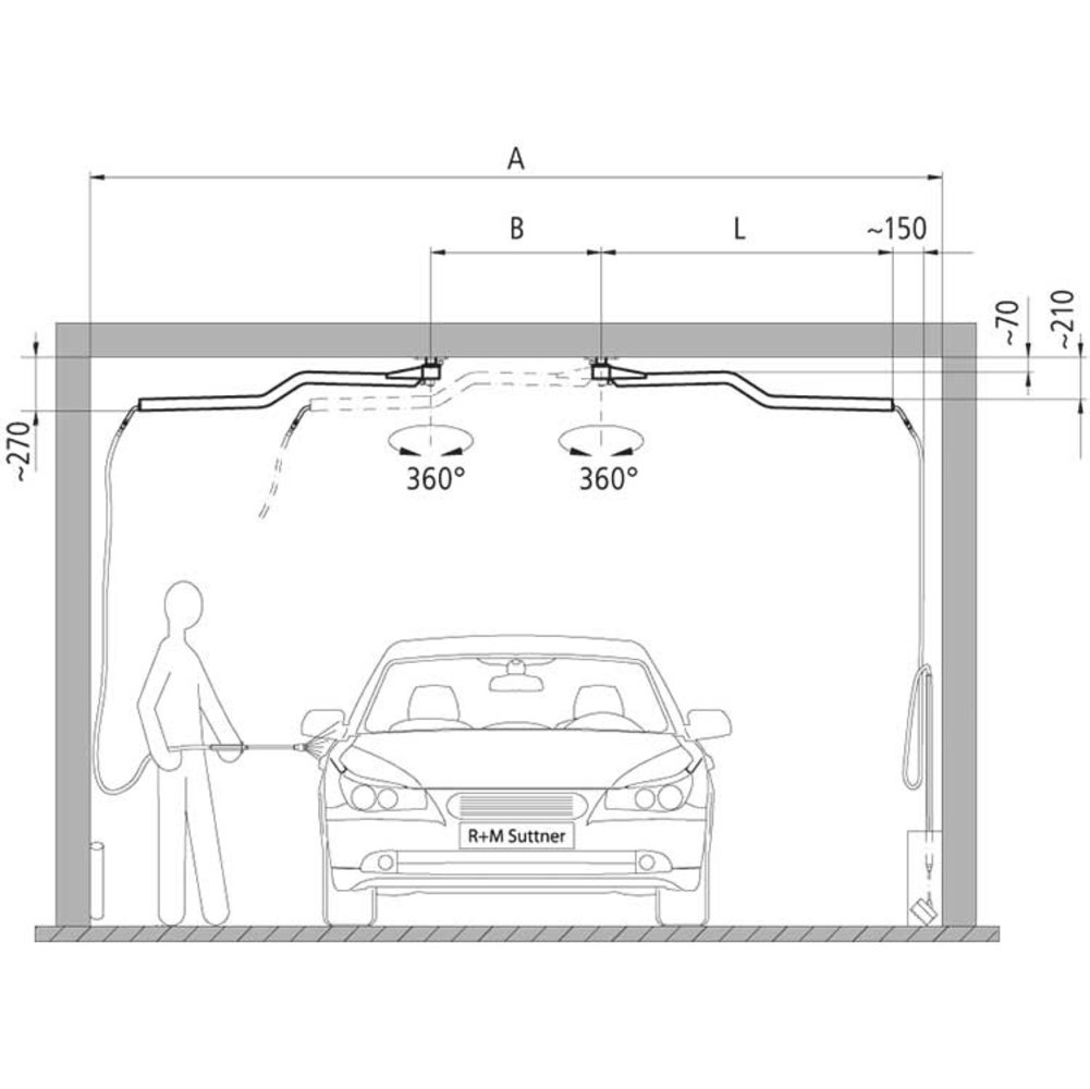 Easywash365+ Zwaaiarm, 1550 mm Easywash365+ Zwaaiarm, 1550 mm