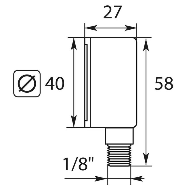 Manometer, 1/8" AG, 0 - 16 bar, 40 mm