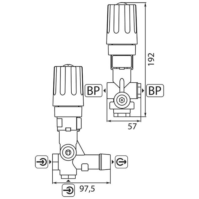 Suttner Bypass ventiel ST-291, 350 bar, 40 l/min