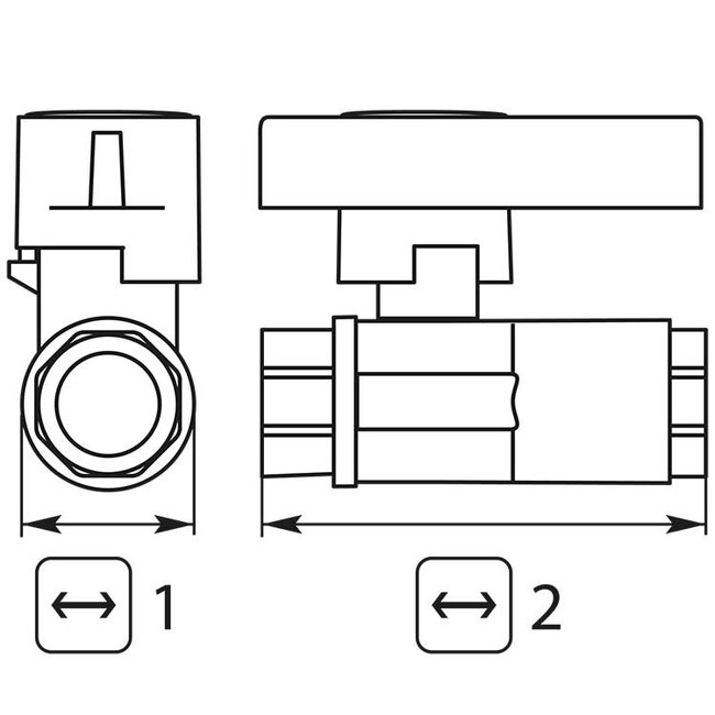 Kogelkraan, 3/8" IG, 210 bar