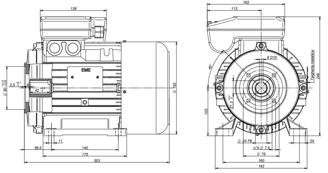 Orange1 Elektromotor, 2.2 kW - 230 Volt Orange1 Elektromotor, 2.2 kW - 230 Volt