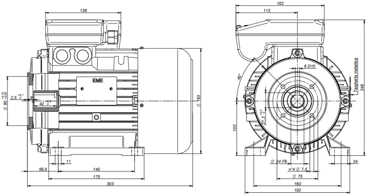 Orange1 Elektromotor, 2.2 kW - 400 Volt Orange1 Elektromotor, 2.2 kW - 400 Volt