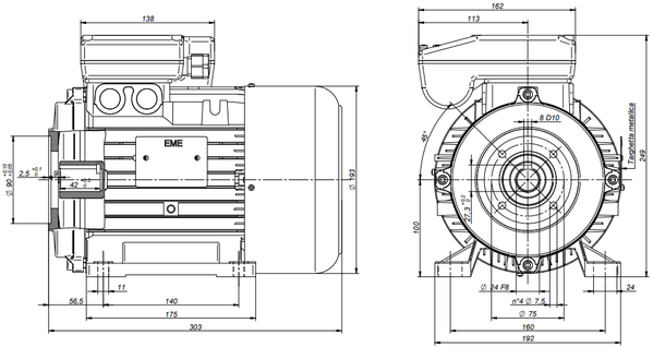 Orange1 Elektromotor, 2.2 kW - 400 Volt Orange1 Elektromotor, 2.2 kW - 400 Volt