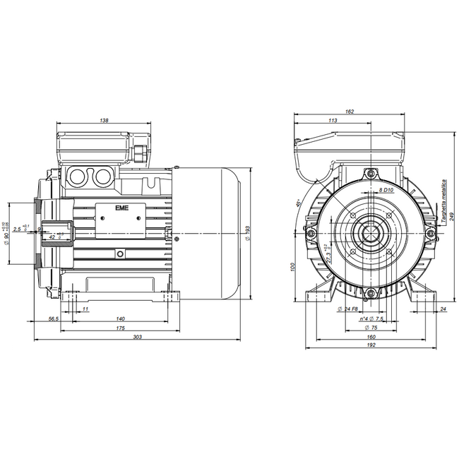 Orange1 Elektromotor, 2.2 kW - 400 Volt