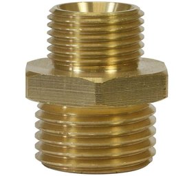 Dubbel nippel, 1/4" AG - 1/2" AG, 400 bar