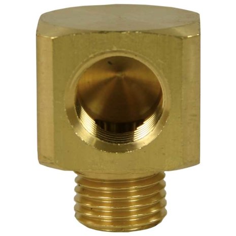 Elleboogverbinding blok, 1/4" IG - 1/4" AG, 250 bar