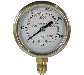 Manometer, 1/4" AG, 0 - 400 bar, 50 mm Manometer, 1/4" AG, 0 - 400 bar, 50 mm