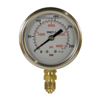 Manometer, 1/4" AG, 0 - 250 bar, 63 mm