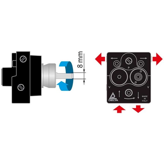 Oliepomp DELTA AD1 R2, 6-20 bar, rechts