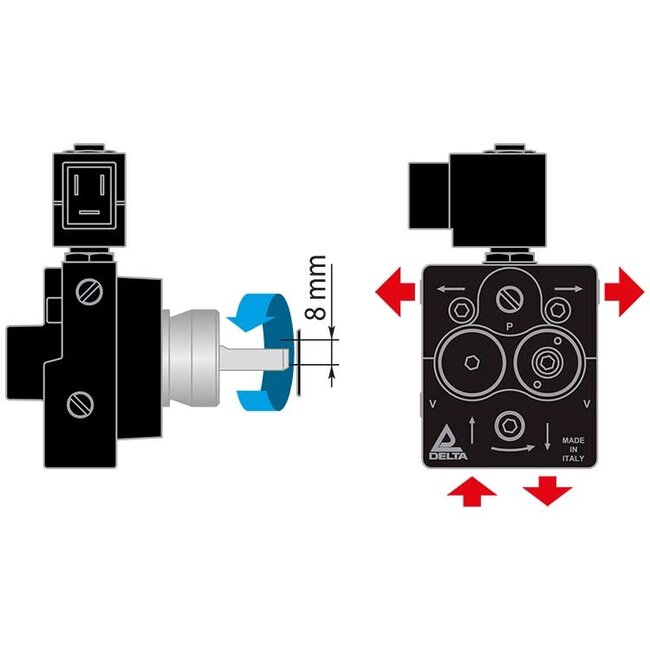 Oliepomp DELTA A1 R2, 230 V, 6-20 bar, rechts