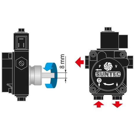 Oliepomp Suntec AS47D 1539, 230 V, 7-14 bar, links Oliepomp Suntec AS47D 1539, 230 V, 7-14 bar, links