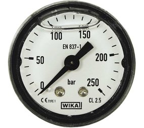 Manometer, 1/8" AG, 0 - 250 bar, 40 mm Manometer, 1/8" AG, 0 - 250 bar, 40 mm