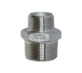 Dubbel nippel, 1" AG - 1/2" AG