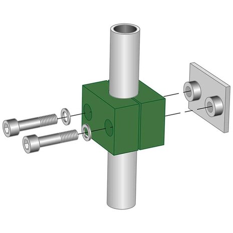 Pijpklem 12 mm met lasplaat Pijpklem 12 mm met lasplaat