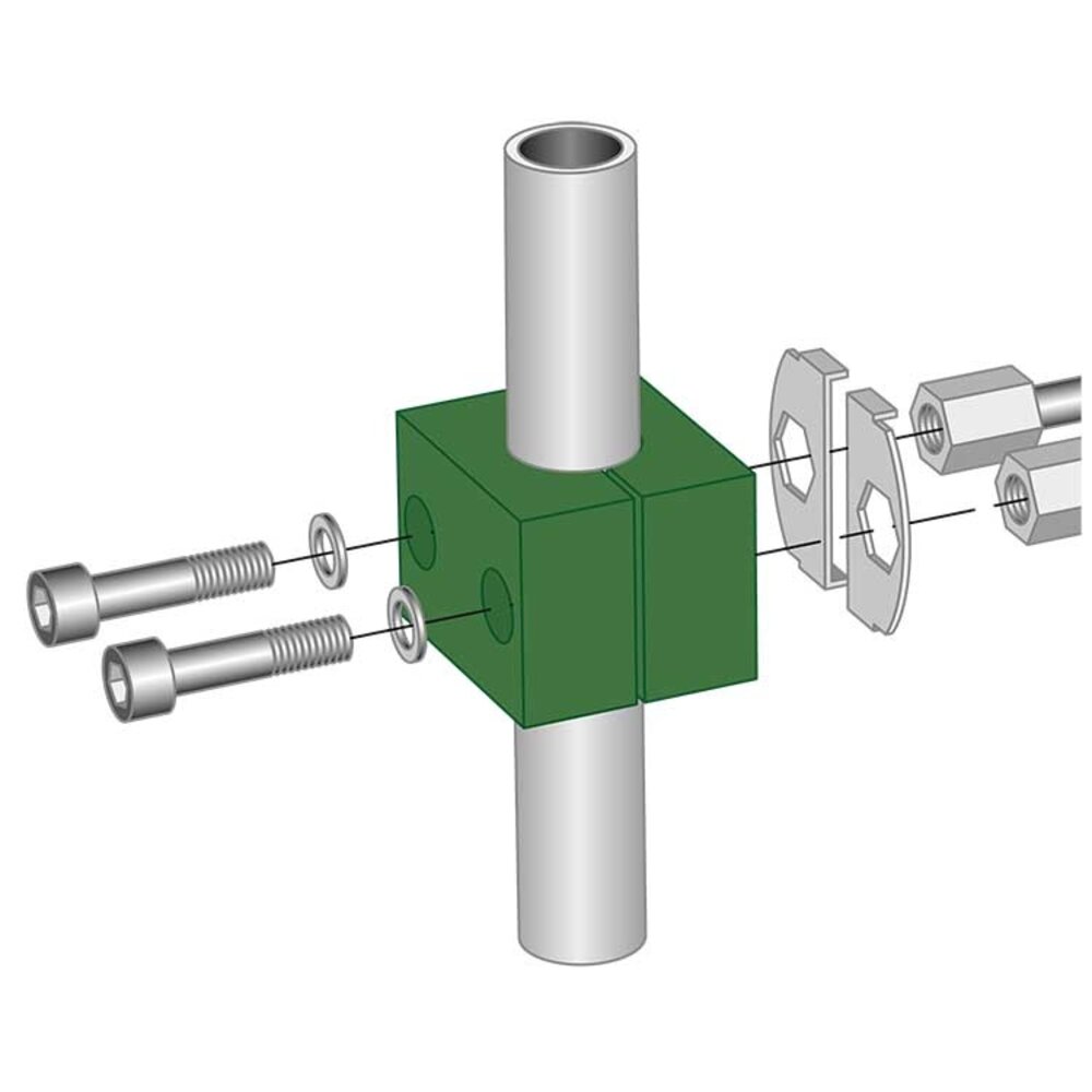 Pijpklem 10 mm met schroeven Pijpklem 10 mm met schroeven