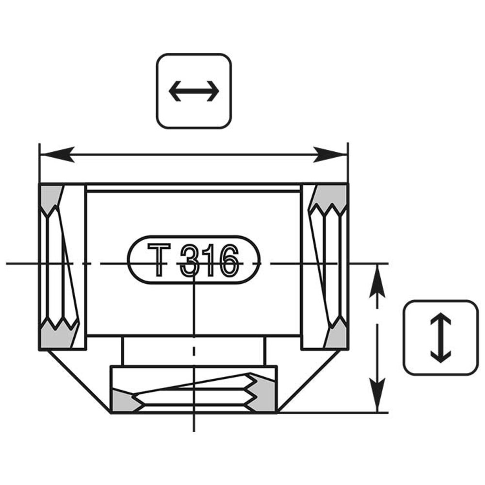 T-StÃ¼ck 3/8" IG Edelstahl