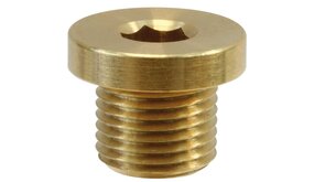 Plug 3/4" met rand, messing