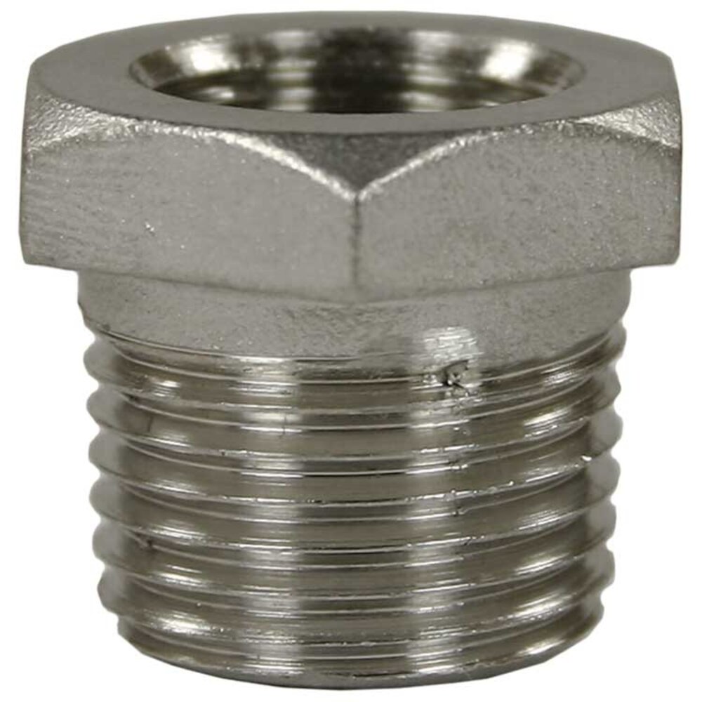 Reductie nippel, 1/8" IG - 1/4" AG, 500 bar Reductie nippel, 1/8" IG - 1/4" AG, 500 bar